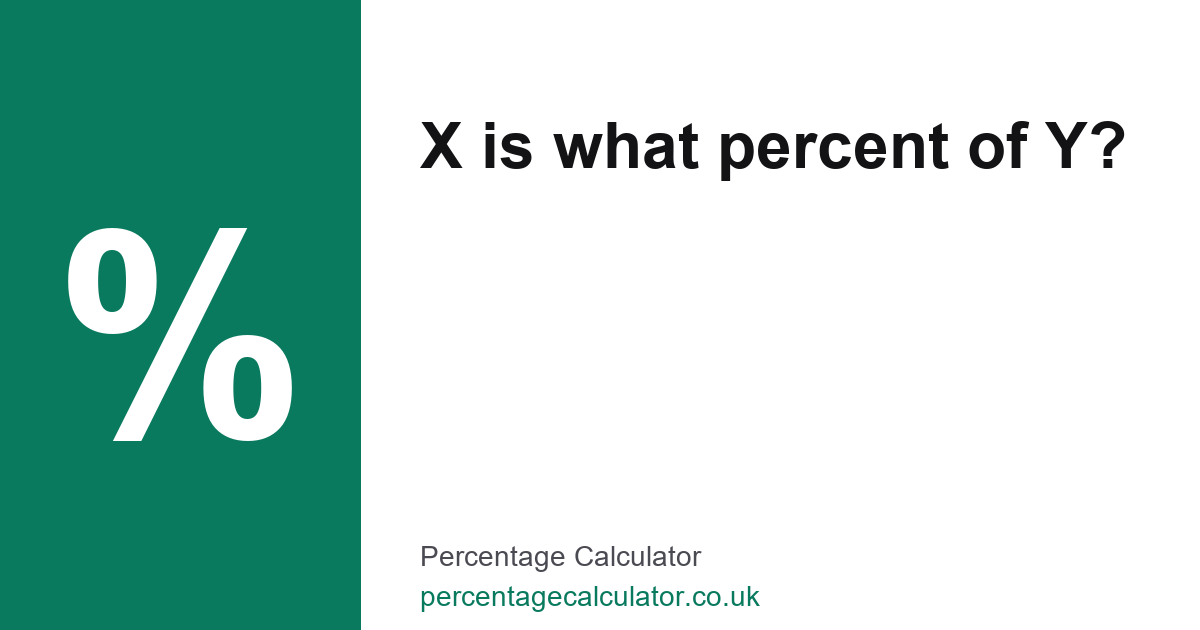 X is what percent of Y? — Percentage Calculator UK